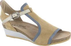 Naot Fiona -Best Shoe Store naot womens fiona nude nubuck feathery blue nubuck gold leather 5042 sgi 33419.1624506006