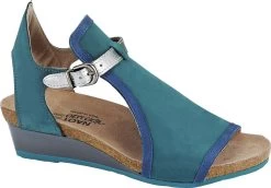Naot Fiona -Best Shoe Store naot womens fiona teal oily blue nubuck silver luster leather 98329.1624506006