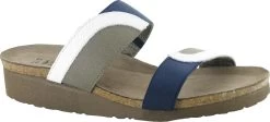 Naot Frankie -Best Shoe Store naot womens frankie white diamond leather blue khaki patina elastic 4026 sft 25277.1624910393