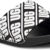 UGG Kids Beach Slide -Best Shoe Store ugg childrens kids beach slide black white 1107981k bwht 31799.1646252846