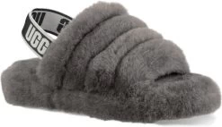 UGG Kids Fluff Yeah Slide -Best Shoe Store ugg childrens kids fluff yeah slide charcoal 1098494k chrc 37033.1647038453