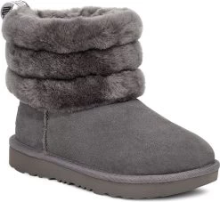 UGG Kids Fluff Mini Quilted -Best Shoe Store ugg kids fluff mini quilted charcoal 1103612k chrc 75726.1603813196