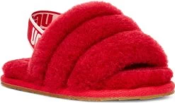 UGG Toddlers Fluff Yeah Slide -Best Shoe Store ugg toddlers fluff yeah slide ribbon red 1098579t rbrd 86525.1651776272